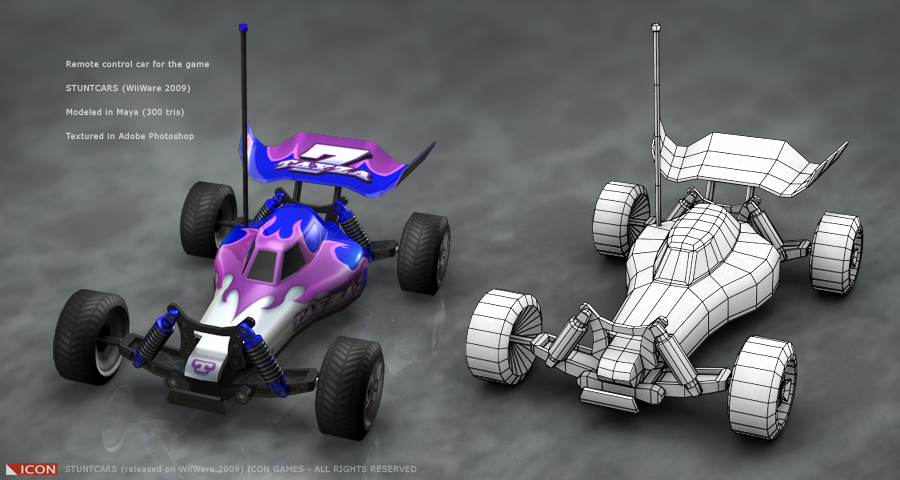 RC car (300 tris) design,model and textures