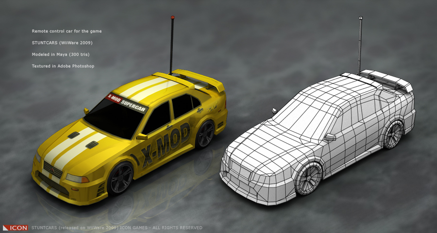RC car (300 tris) design,model and textures